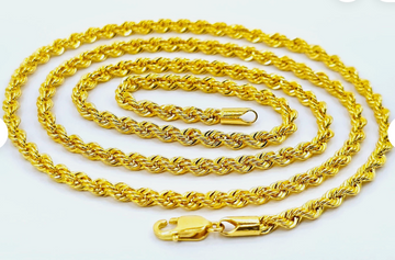 22K Yellow Gold Rope Chain Necklace