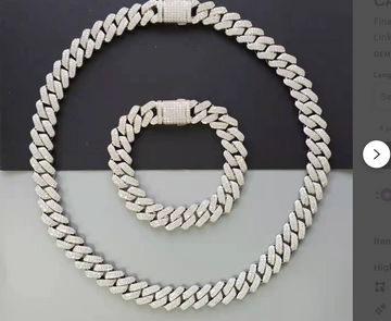 Iced Out 925 Sterling Silver Monaco Cuban Link Chain: CZ Necklace / Bracelet